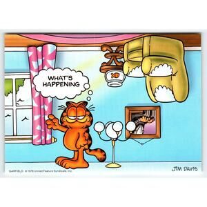 Garfield Cat Postcard What's Happening Upside Jim Davis Comic Orange Tabby 1978